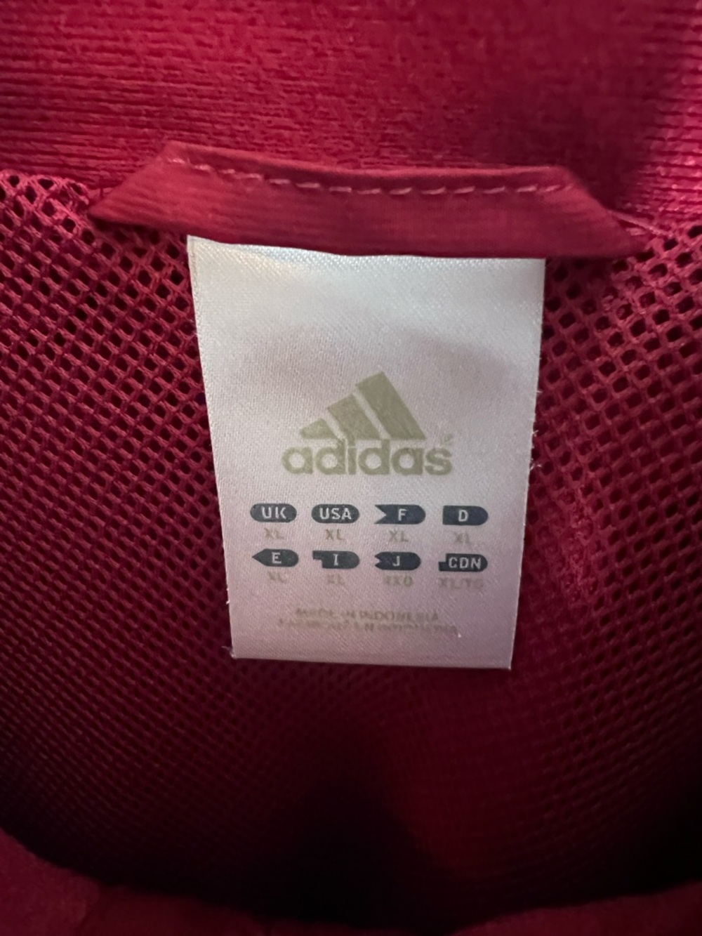 Adidas Men’s Red White Stripe Climaproof Full Zip Windbreaker - Picture 4 of 5